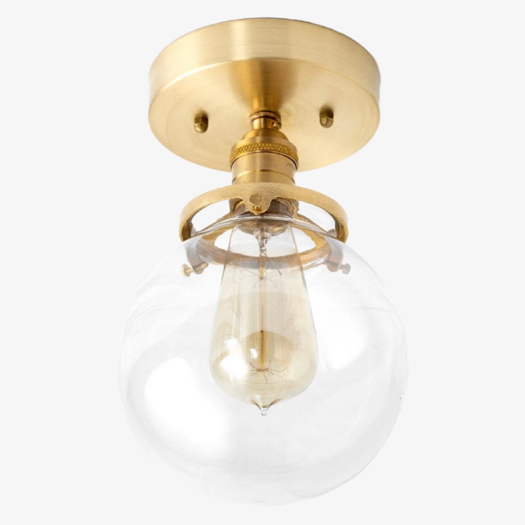 Glorica Glass Retro Globe Ceiling Light - Vintage Industrial Home Lighting