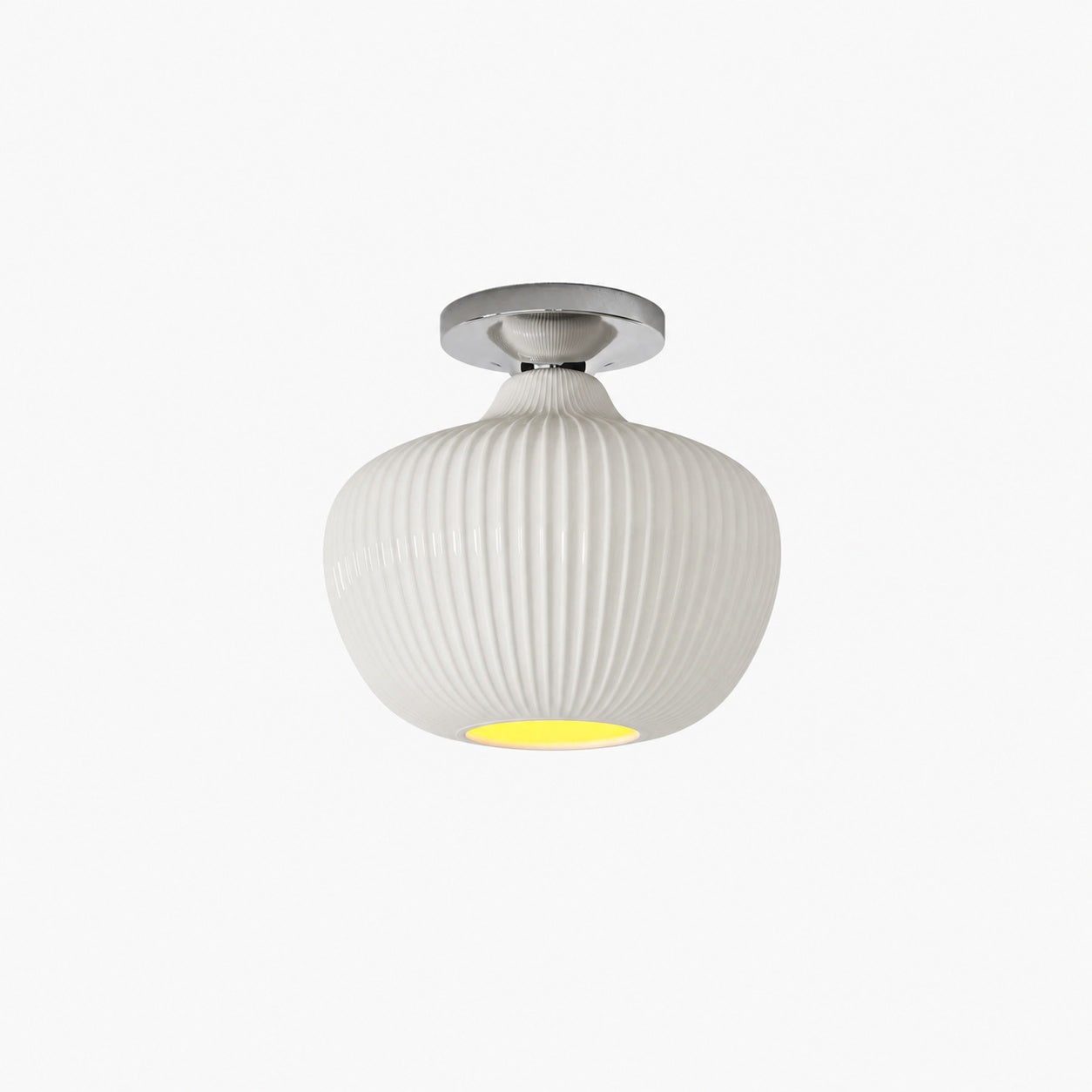 Rivrona Glass Flush Mount Ceiling Light - Modern Champagne Globe Design