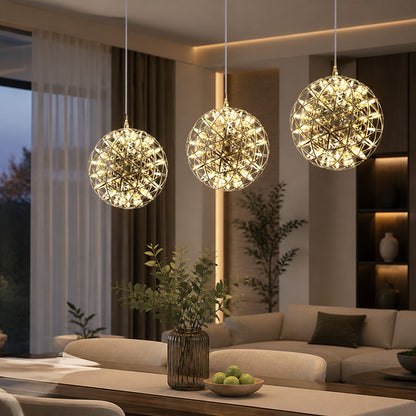 Silver Spark Ball Pendant Light