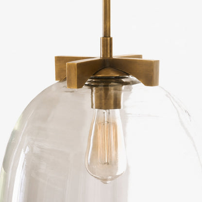 Auria Pendelleuchte aus Metall und Messing – Vintage-Finish mit Glasschirm