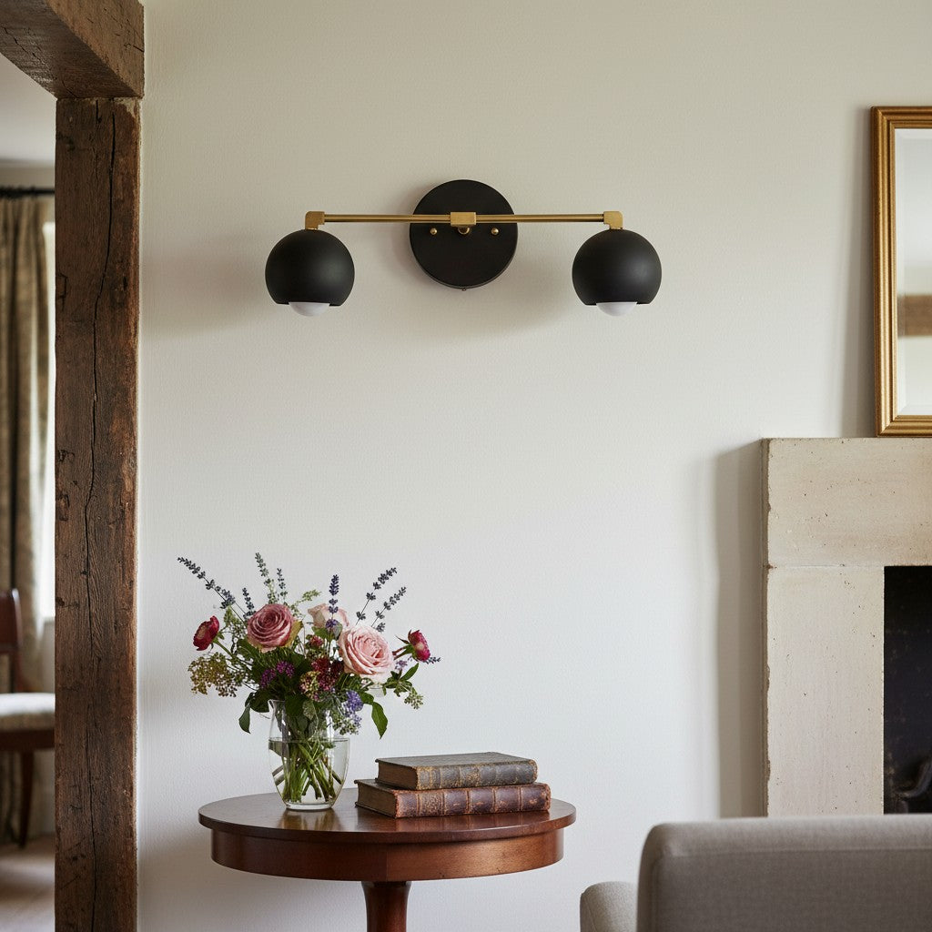 Metio Kuppel-Dekoratives Schminklicht – Klassische Badezimmer-Wandlampe mit Kugelschirm