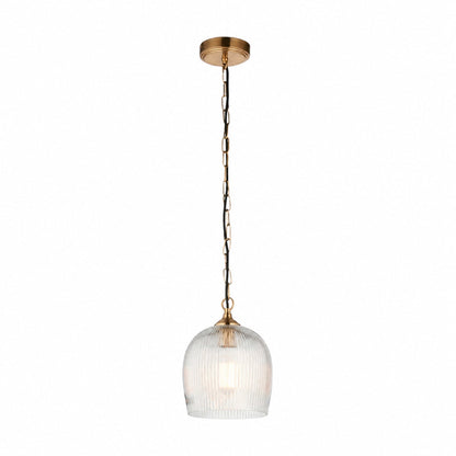 Brazara Glass Dome Pendant Light – Classic Metal Trim Design for Kitchen and Dining