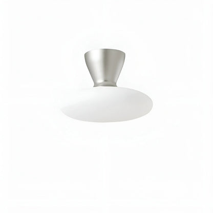 White glass and Silver finish, 18 cm / 7.1 in size