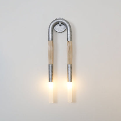 Moderne Wandleuchte aus Rosshaarglas – Messing/Nickel/Schwarz
