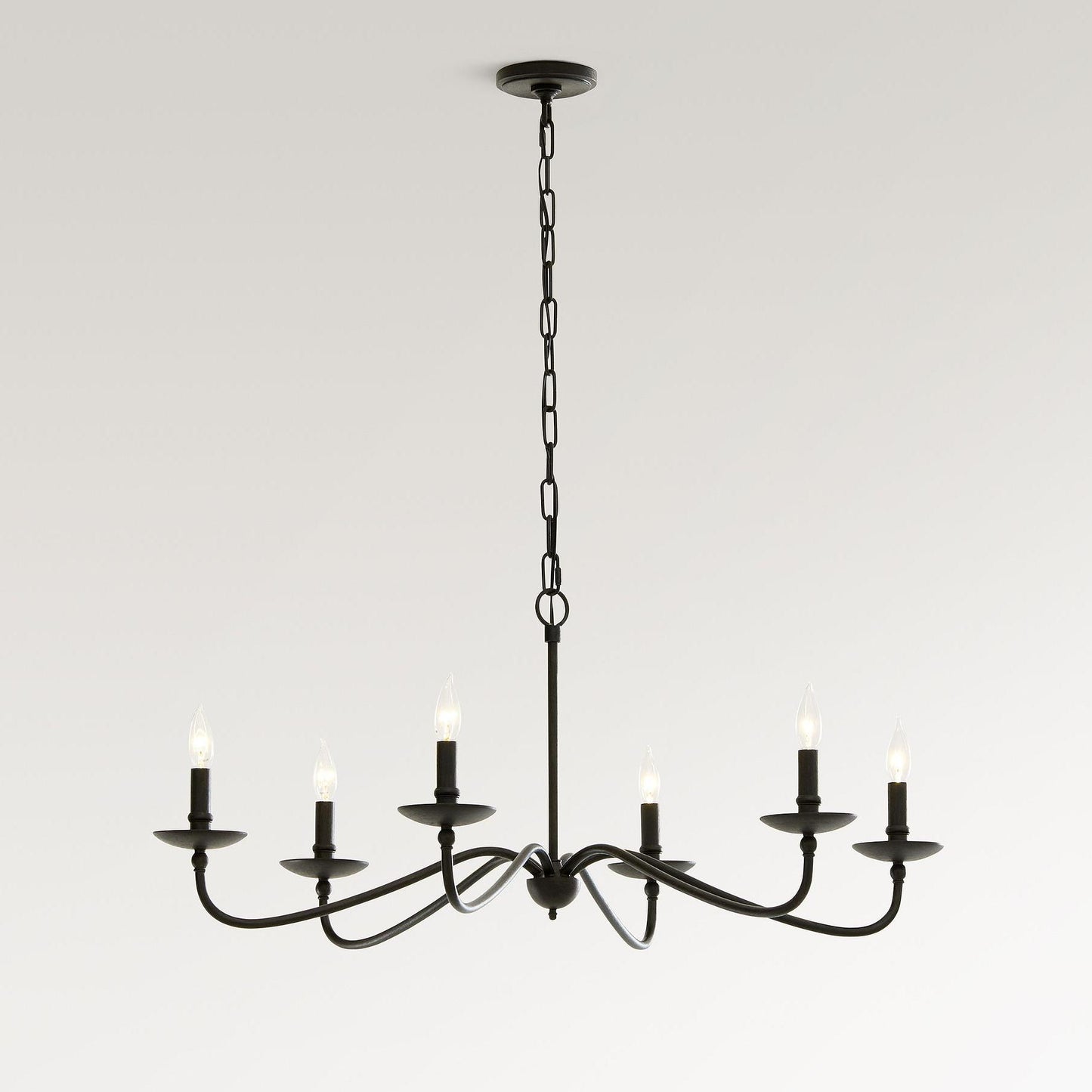 Rustic Iron Candle Chandelier for Dining Rooms and Living Spaces