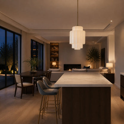 Vexrona Glas-Pendelleuchte – Elegante, verstellbare Metall-Aufhängestange für Wohnzimmer und Bar
