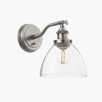 Novera Wall Light Collection – Glass Shade Finishes in Brass Silver Nickel Copper – Residential and Boutique Hospitality