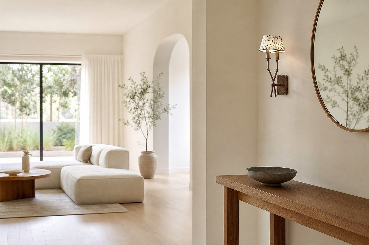 Double Arm Bamboo Sconce