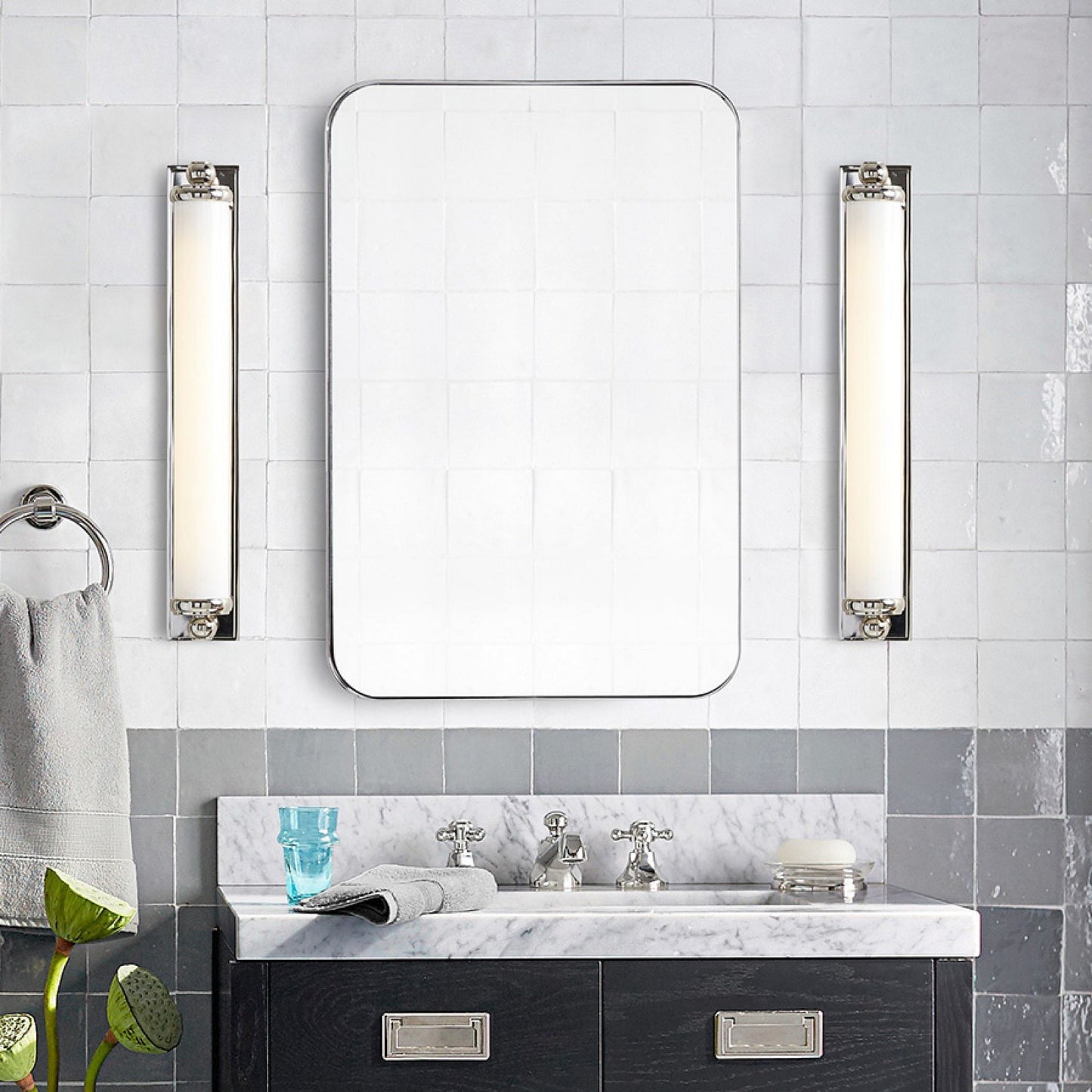 Kalvora Extra Long Tube Wall Sconce - Chrome Modern Light Fixture