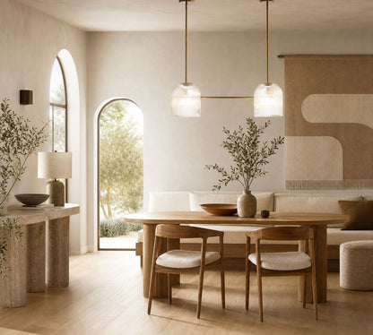 Bravira Pendelleuchte aus geripptem Glas – elegante Kücheninsellampe
