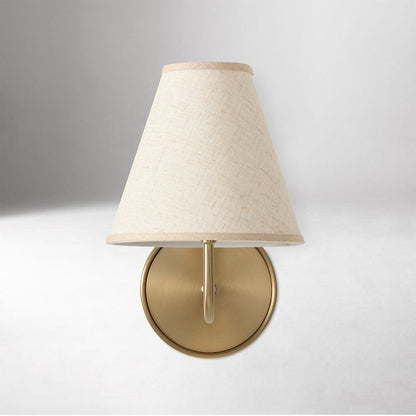 Fibura Contemporary Metal Sconce with Soft Linen Shade Subtle Silhouette for Living Rooms and Corridors