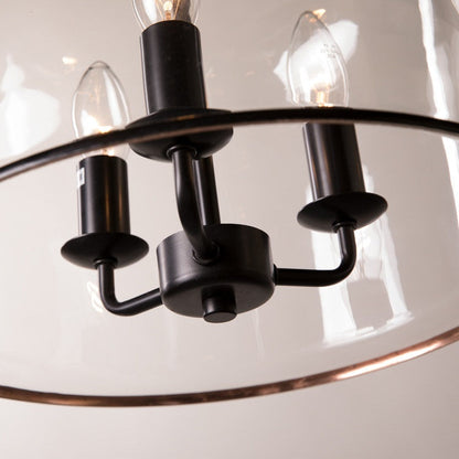 Vintage Glass Metal Pendant Light