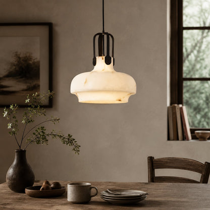 French Vintage Faux Marble Pendant Light