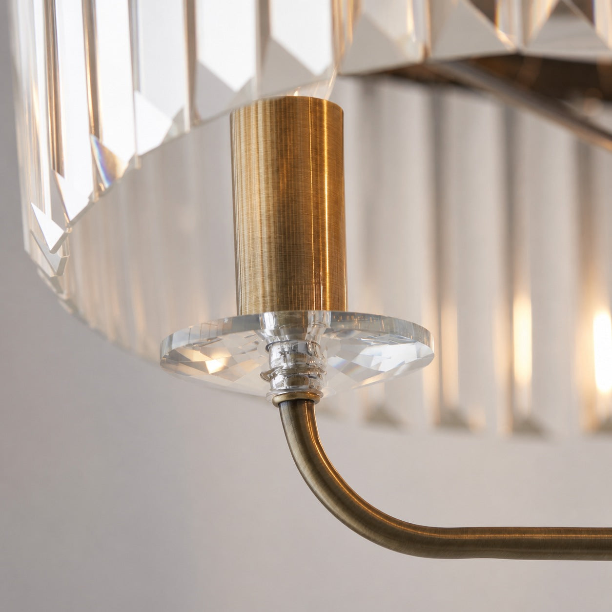 Beveline 3 Light Round Floor Lamp - Faceted Cut Glass Shades Classic Metal Finish For Living Rooms