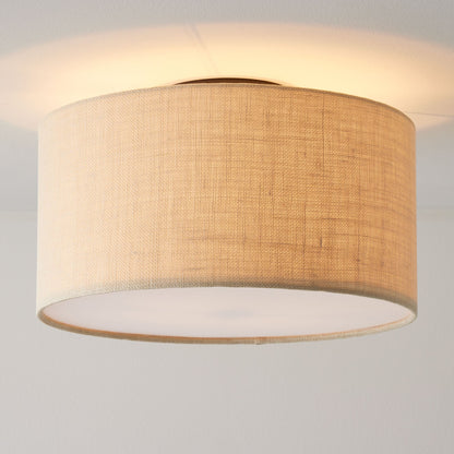 Jelvane Drum Flush Mount with Fabric Shade