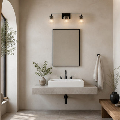 Lirra 3-Light Vanity Light Dimmable Glass Metal - Modern Design for Bathroom and Bedroom