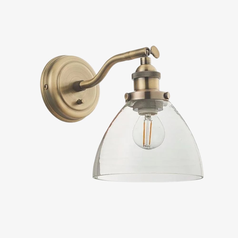 Adjustable Hansen Brass Wall Sconce - Clear Glass Design