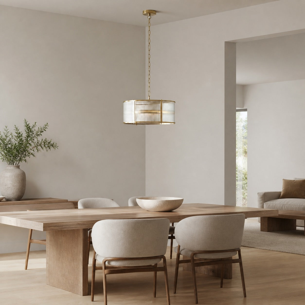 RibGlow Pendelleuchte aus geripptem Glas – Pendelleuchte im Antikstil für das Esszimmer