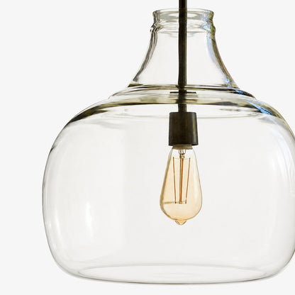 Lawson Glas-Pendelleuchte – Recyceltes und Milchglas mit Bronze-Akzent