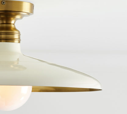 Forvara Farmhouse Metal Flush Mount Light - Black or White Ceiling Lamp
