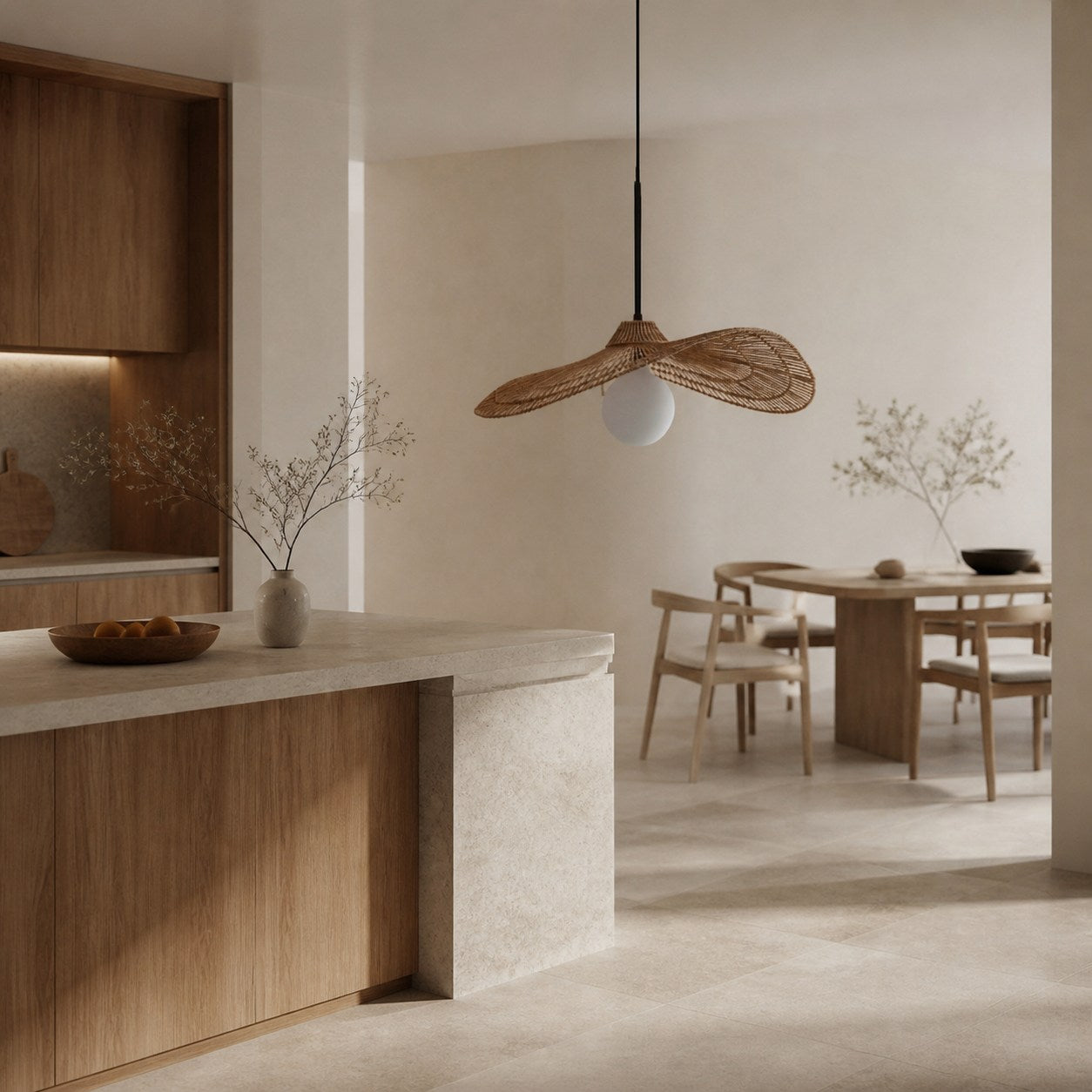 Florevian Pendelleuchte mit gestuftem Schirm und gewebtem, strukturiertem Design für das Esszimmer