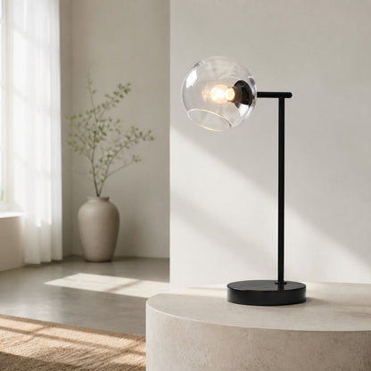 Brina Glass USB-Tischlampe – Moderne Nachttischlampe mit Stil