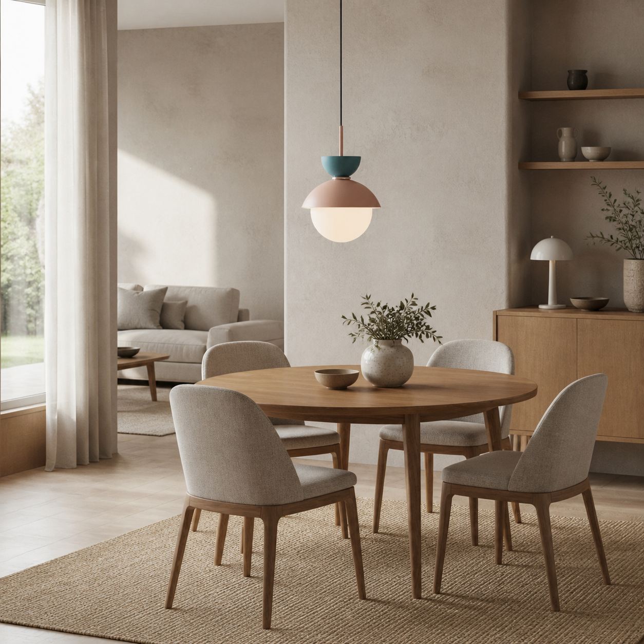 Frovela Nordic Macaroon Pendant Lamp with Globe Design – Aluminum Lighting for Bedroom or Living Room