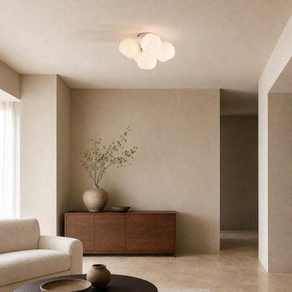 Brina Glass 5-Light Flush Mount - Minimalist Glass Ceiling Fixture