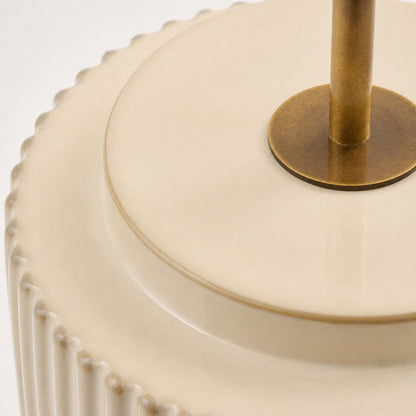 Ceruna Minimalist Ceramic Table Lamp - Ceramic Base With A Linen Lampshade