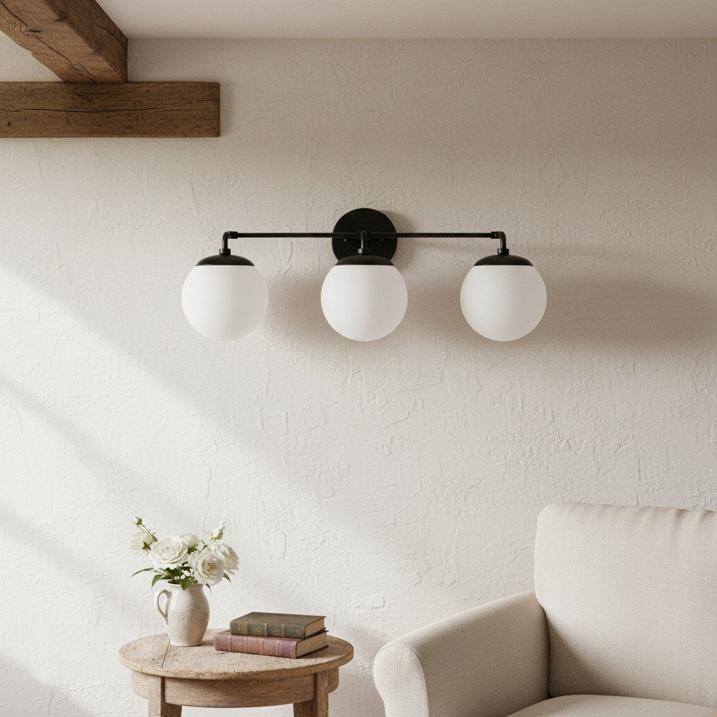 Glorica Glass Wall Sconce - Modern Vintage Vanity Light Fixture
