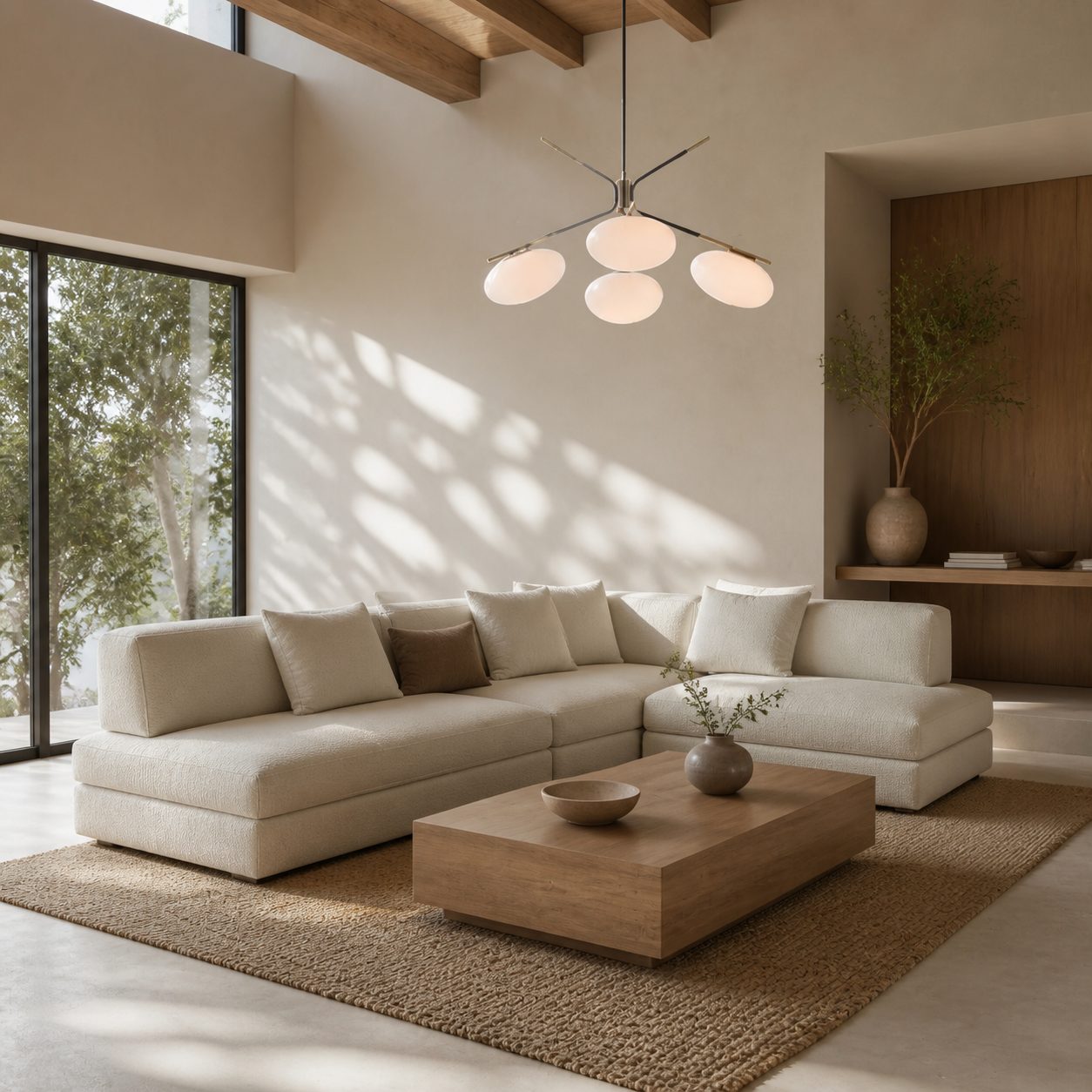 Brimush Pendelleuchte in flacher Kugelform – Minimalistische Architekturform