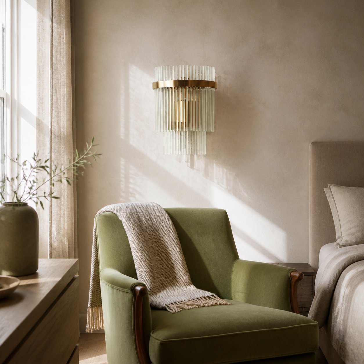 RibGlow Minimalist Glass Rod Wall Light - Elegant Accent Sconce for Home