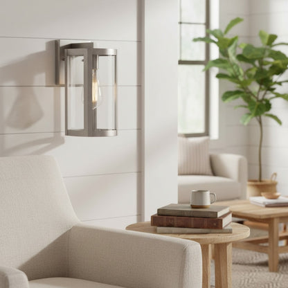 Shieldra Stainless Steel Outdoor Wall Lamp - Clear Glass Cage Waterproof Modern Sconce for Patio