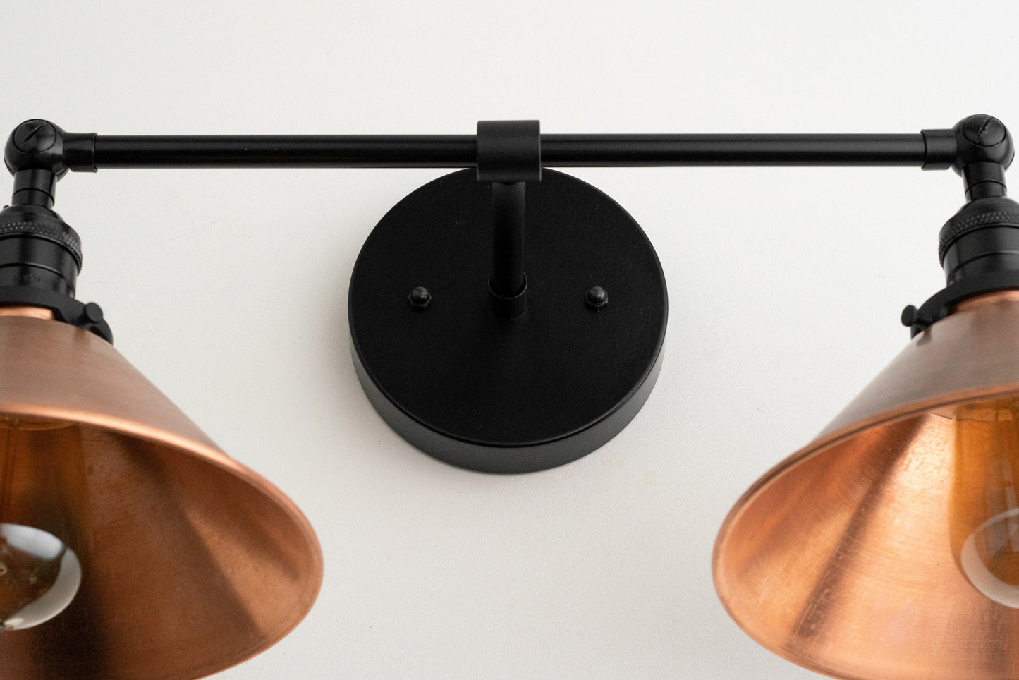 Conique Metal Industrial Wall Sconce with Dual Cone Shades - Vintage Metal Finish