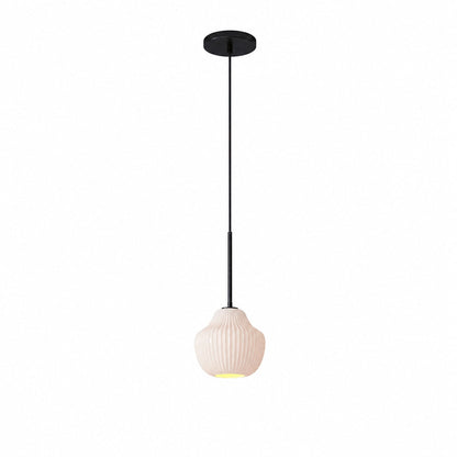 Rivrona Ribbed Pendelleuchte – Moderne gerippte Glasleuchte mit Metalloberfläche