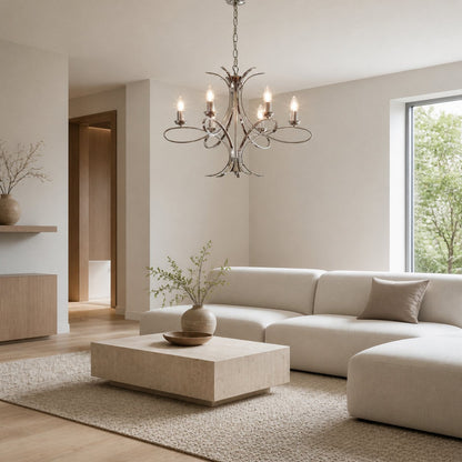 Foline Geometrischer Kronleuchter – Nickel-Finish, stimmungsvolles Licht für Flure und Küchen