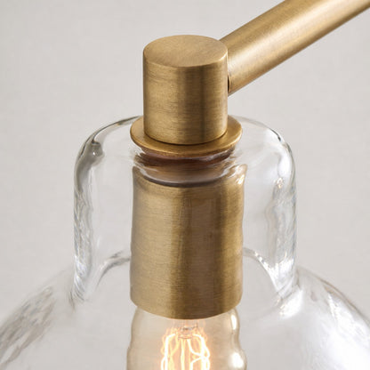 Glavira Doppel-Wandleuchte aus recyceltem Glas – Wandbeleuchtung aus Messing für den Innenbereich