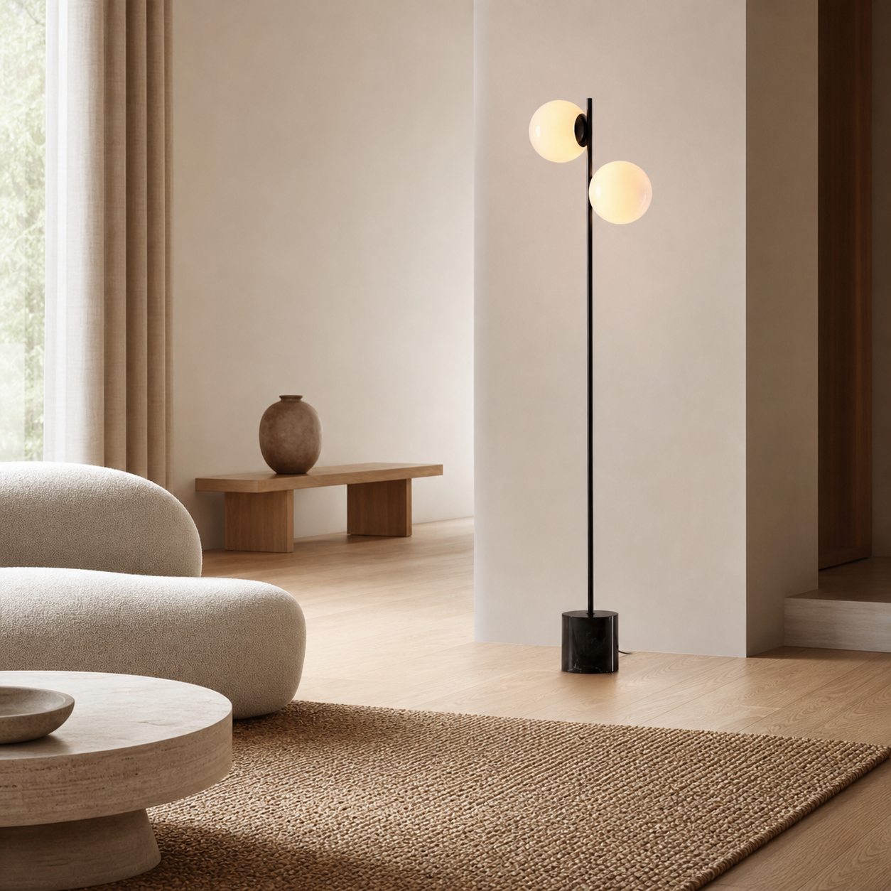 Brina Glass Multi-Light Stehleuchte – Moderne Stehleuchte mit Eleganz