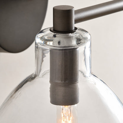 Glavira Doppel-Wandleuchte aus recyceltem Glas – Wandbeleuchtung aus Messing für den Innenbereich