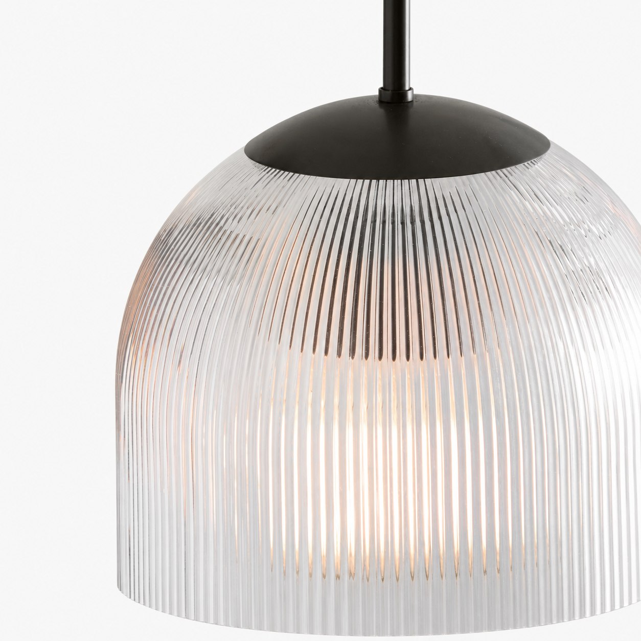 Bravira Pendelleuchte aus geripptem Glas – elegante Kücheninsellampe