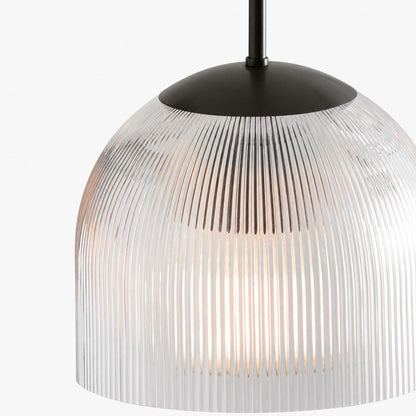 Bravira Pendelleuchte aus geripptem Glas – elegante Kücheninsellampe