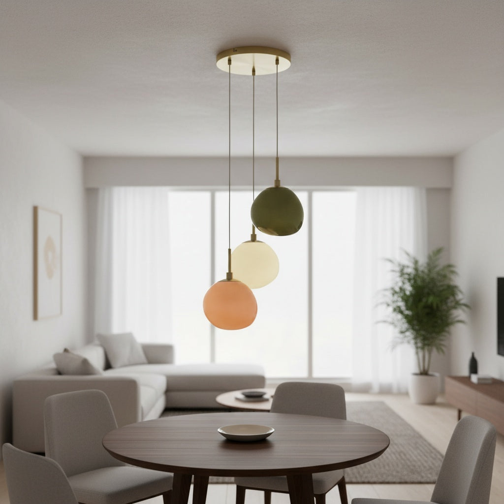 Cluster Opal Glass Pendant Lamp – Modern Minimalist Style – Ideal for Living Room or Bedroom