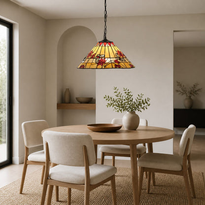 TF Butterfly Pendelleuchte – Hängelampe im Buntglas-Design für Esszimmer, Flur und Wohnzimmer