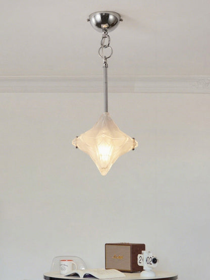 Art Deco Astris Elara Star Pendant Light – Frosted Glass Pendant with Geometric Style