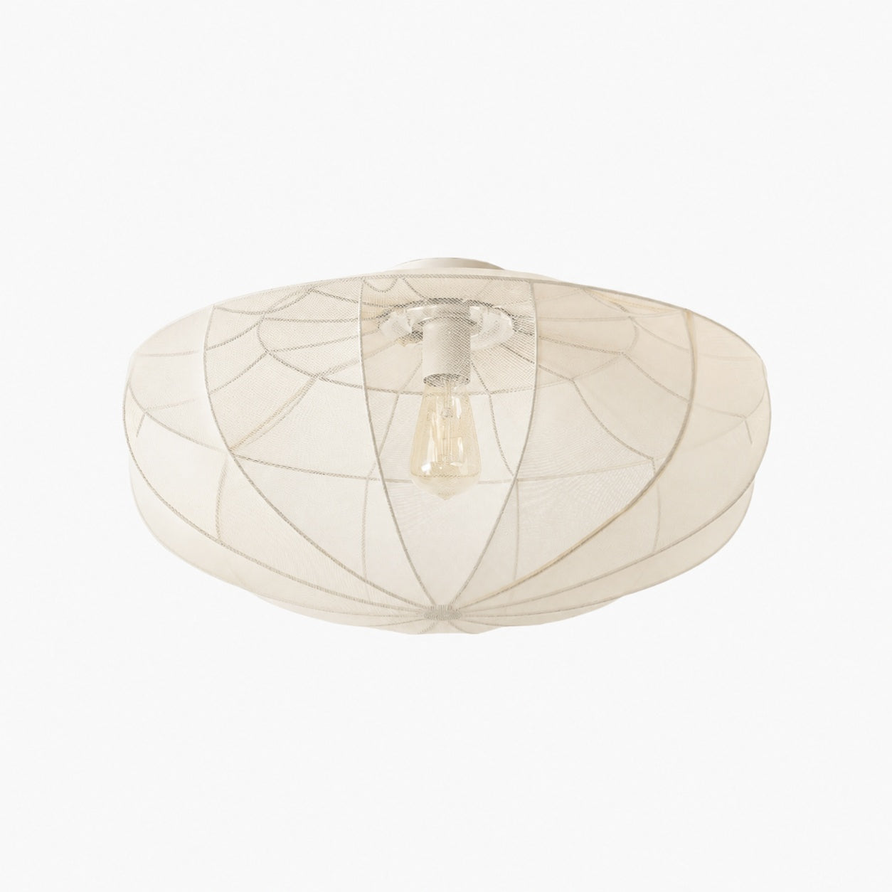 Lumifil Deckenleuchte mit drapiertem Netzgewebe – Boho-Stil-Lampe mit rustikalem, strukturiertem Schirm für Wohnzimmer oder Schlafzimmer
