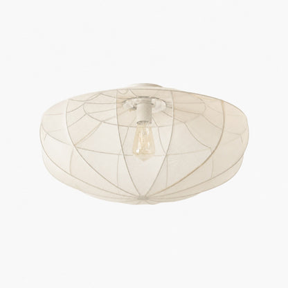 Lumifil Deckenleuchte mit drapiertem Netzgewebe – Boho-Stil-Lampe mit rustikalem, strukturiertem Schirm für Wohnzimmer oder Schlafzimmer