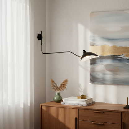Arclume Modern Minimalist Designer Wall Lamp – Sleek Adjustable Arm Sconce Contemporary Lighting N42