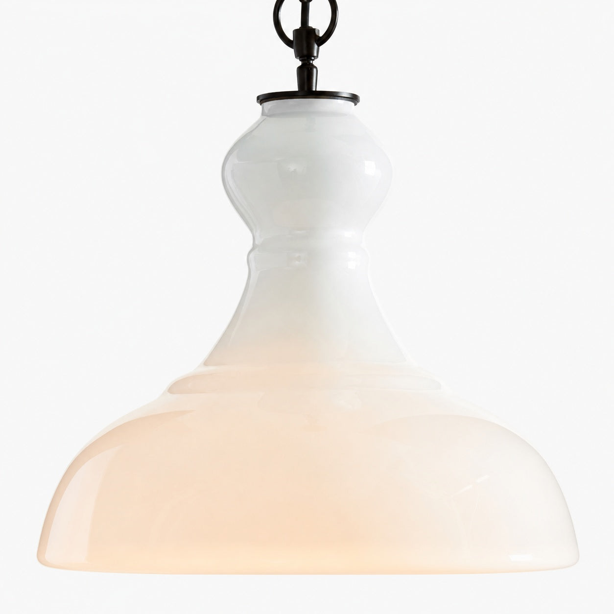 Lawson Glas-Pendelleuchte – Recyceltes und Milchglas mit Bronze-Akzent