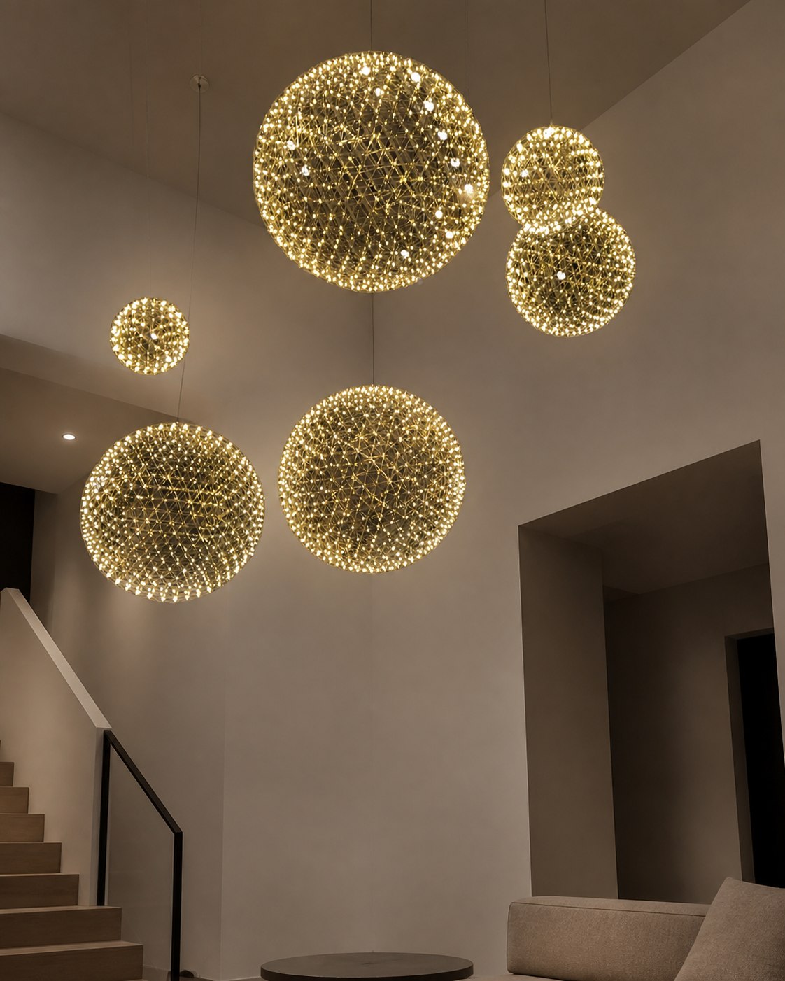 Silver Spark Ball Pendant Light