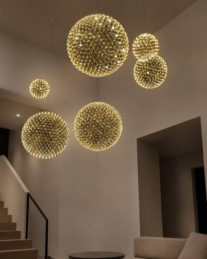 Silver Spark Ball Pendant Light